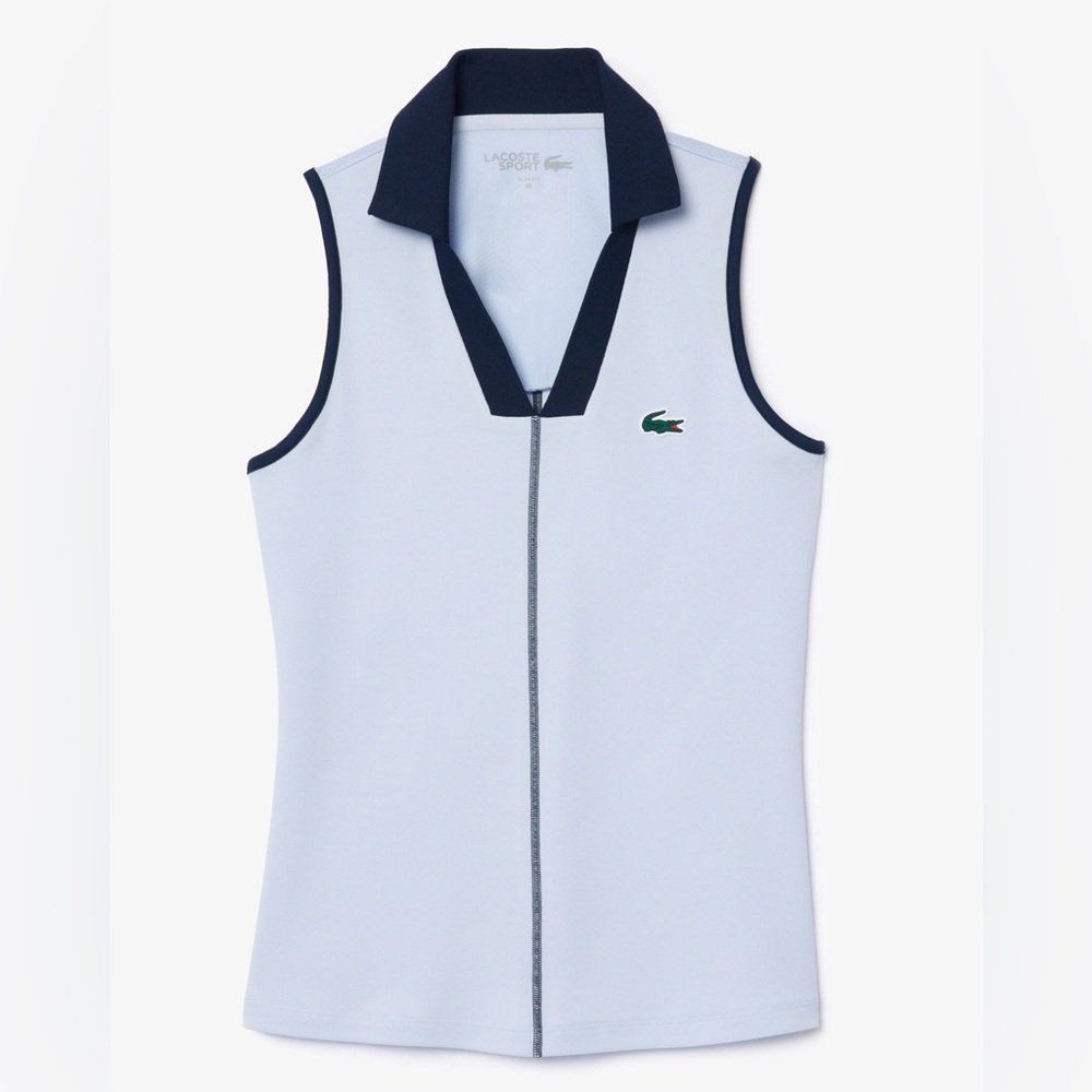 Lacoste Women's Slim Fit Ultra Dry Sleeveless Tennis Polo
